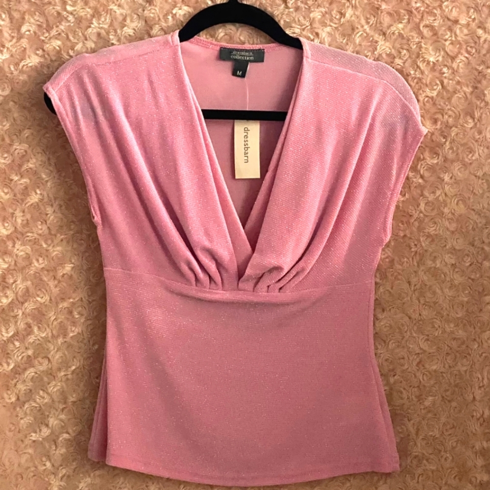 Pink V-Neck Blouse